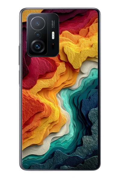 Le Balvo Xiaomi Mi 11 T-11 T Pro Uyumlu Renk Dalgaları Baskılı Silikon Kılıf ürün görseli 1