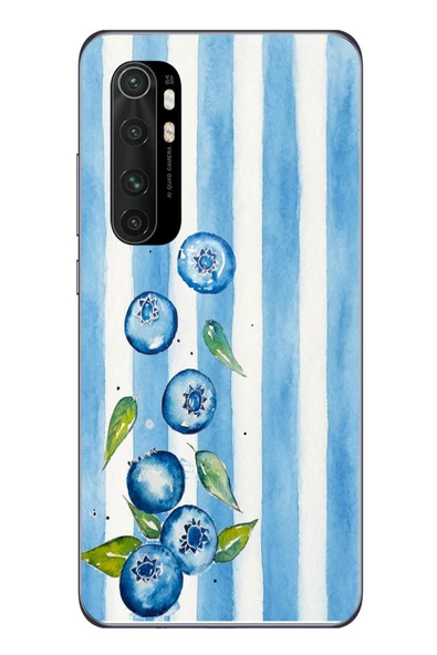Le Balvo Xiaomi Mi 10 Lite Uyumlu Yaban Mersinleri Baskılı Silikon Kılıf ürün görseli 1
