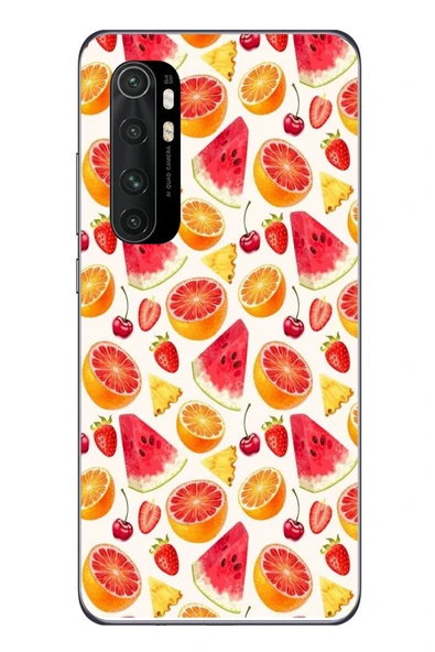 Le Balvo Xiaomi Mi 10 Lite Uyumlu Karpuz ve Kan Portakalı Baskılı Silikon Kılıf ürün görseli 1