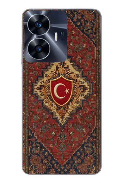 Le Balvo Realme C55 Uyumlu Türkiye Bayraklı Halı Baskılı Silikon Kılıf ürün görseli 1