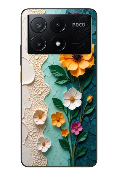 Le Balvo Poco X6 Pro Uyumlu Güzel Modern Çiçekler Baskılı Silikon Kılıf ürün görseli 1