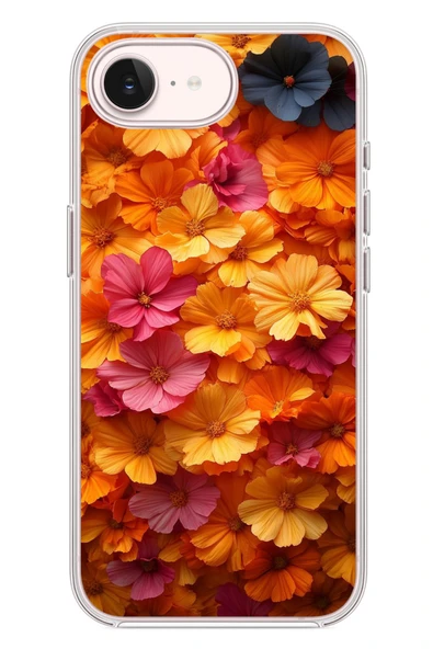 Le Balvo İphone 17e Uyumlu Sarı Pembe Çiçekler Baskılı Silikon Kılıf ürün görseli 1