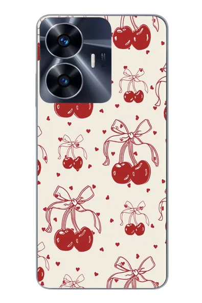 Le Balvo Realme C55 Uyumlu Kiraz Bukleleri Baskılı Silikon Kılıf ürün görseli 1