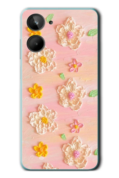 Le Balvo Realme 10 4G Uyumlu Pastel Papatya Baskılı Silikon Kılıf ürün görseli 1