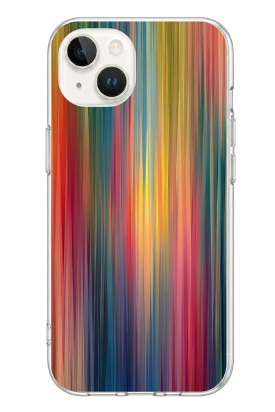 Le Balvo İphone 13/14 Uyumlu Gökkuşağı Karışımı Baskılı Silikon Kılıf ürün görseli 1