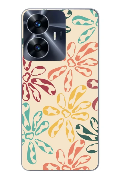 Le Balvo Realme C55 Uyumlu Ayrık Yapraklar Baskılı Silikon Kılıf ürün görseli 1