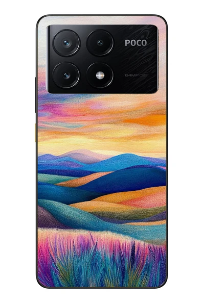 Le Balvo Poco X6 Pro Uyumlu Renkli Pastel Günbatımı Baskılı Silikon Kılıf ürün görseli 1