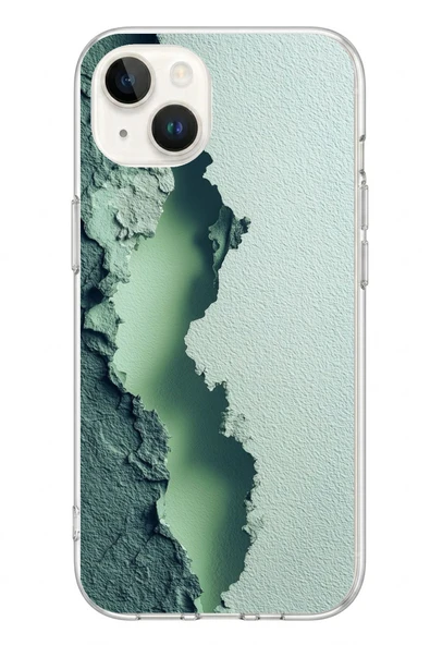 Le Balvo İphone 13/14 Uyumlu Koyu Yeşil İzler Baskılı Silikon Kılıf ürün görseli 1