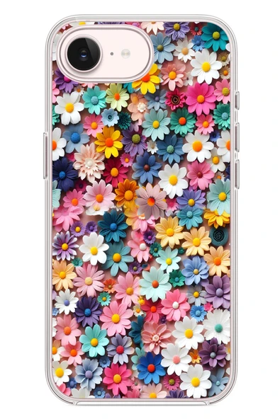Le Balvo İphone 17e Uyumlu Pastel Çiçekler Baskılı Silikon Kılıf ürün görseli 1