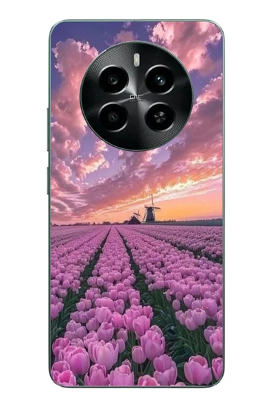 Le Balvo Realme 12 4G Uyumlu Lale Bahçesi Baskılı Silikon Kılıf ürün görseli 1