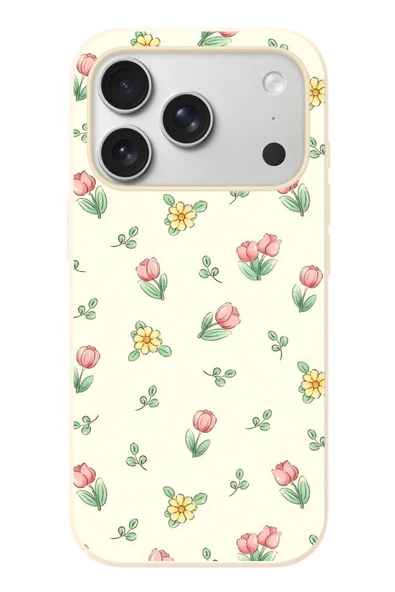 Le Balvo İphone 17 Pro Uyumlu Lale Çiçekleri Baskılı Silikon Kılıf ürün görseli 1
