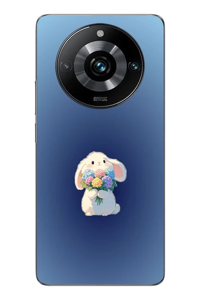 Le Balvo Realme 11 Pro Uyumlu Çiçekli Tavşan Baskılı Silikon Kılıf ürün görseli 1