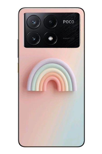 Le Balvo Poco X6 Pro Uyumlu Gökkuşağı Pastel Baskılı Silikon Kılıf ürün görseli 1