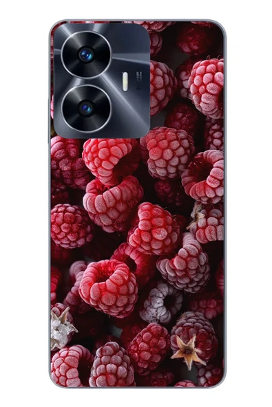 Le Balvo Realme C55 Uyumlu Ahududu Frambuaz Baskılı Silikon Kılıf ürün görseli 1