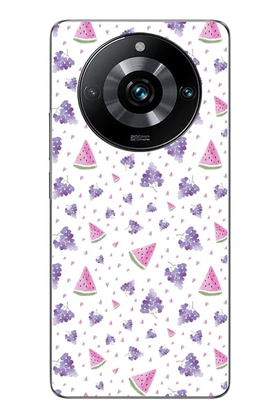 Le Balvo Realme 11 Pro Uyumlu Karpuz ve Üzümler Baskılı Silikon Kılıf ürün görseli 1