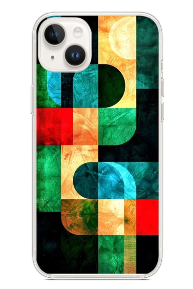 Le Balvo İphone 14 Plus Uyumlu Modern Çizgiler Baskılı Silikon Kılıf ürün görseli 1
