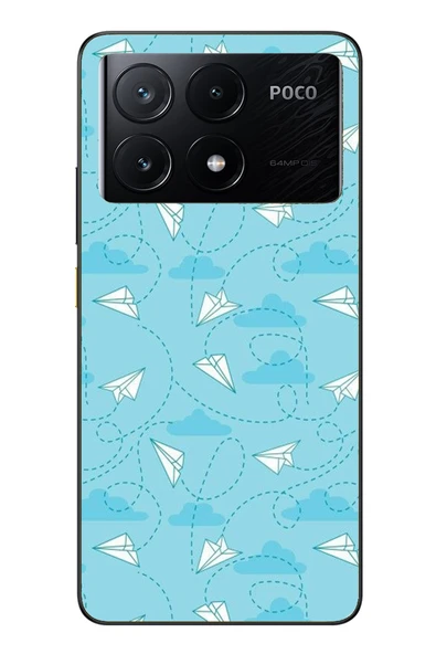 Le Balvo Poco X6 Pro Uyumlu Kağıttan Uçak Baskılı Silikon Kılıf ürün görseli 1