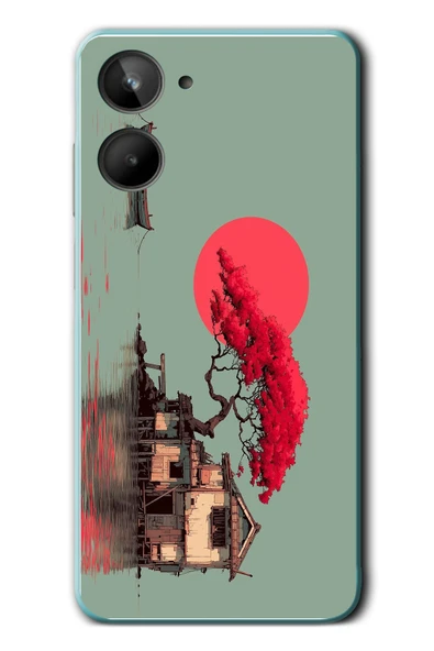 Le Balvo Realme 10 4G Uyumlu Sahil Evi Baskılı Silikon Kılıf ürün görseli 1