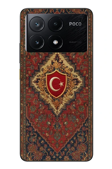 Le Balvo Poco X6 Pro Uyumlu Türkiye Bayraklı Halı Baskılı Silikon Kılıf ürün görseli 1