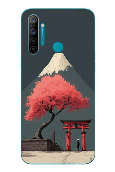 Le Balvo Realme 5i Uyumlu Fuji Dağı Baskılı Silikon Kılıf ürün görseli 1