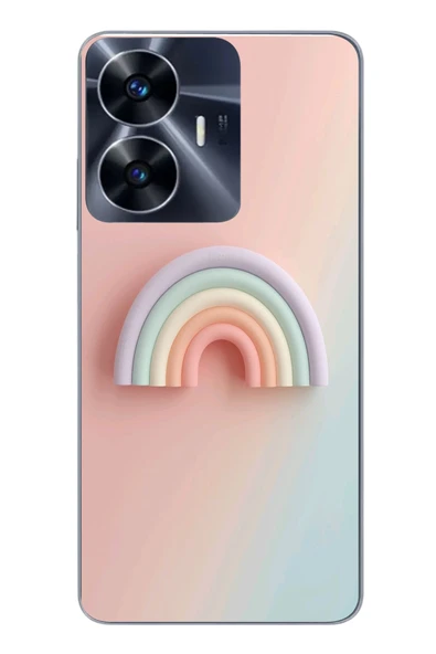 Le Balvo Realme C55 Uyumlu Gökkuşağı Pastel Baskılı Silikon Kılıf ürün görseli 1