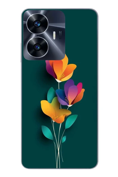 Le Balvo Realme C55 Uyumlu Modernizimin Çicekleri Baskılı Silikon Kılıf ürün görseli 1
