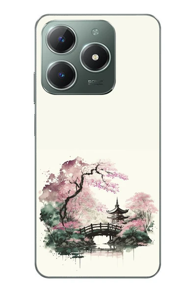 Le Balvo Realme C61 Uyumlu Japon Bahçesi Baskılı Silikon Kılıf ürün görseli 1
