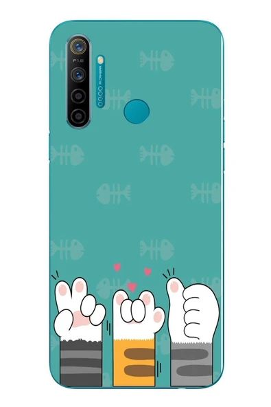 Le Balvo Realme 5i Uyumlu Kedi Patileri Baskılı Silikon Kılıf ürün görseli 1