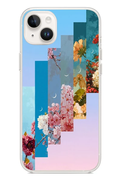 Le Balvo İphone 14 Plus Uyumlu Dik Çiçek Tabloları Baskılı Silikon Kılıf ürün görseli 1