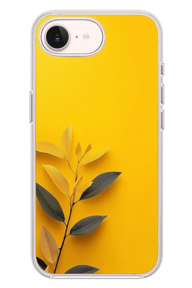 Le Balvo İphone 17e Uyumlu Sarı Siyah Çiçekler Baskılı Silikon Kılıf ürün görseli 1