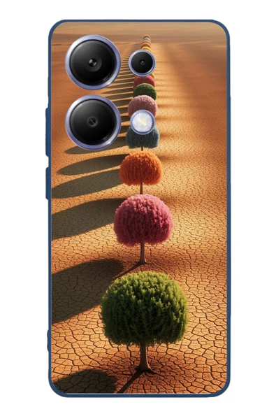 Le Balvo Poco X7 Pro Uyumlu Sıralı Renkli Ağaçlar Baskılı Silikon Kılıf ürün görseli 1