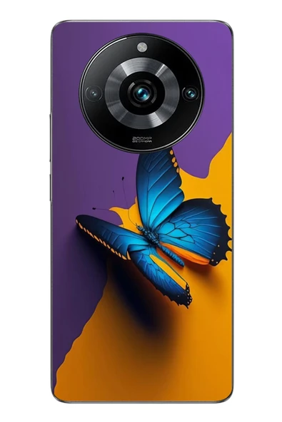 Le Balvo Realme 11 Pro Uyumlu Mavi Kelebek Baskılı Silikon Kılıf ürün görseli 1
