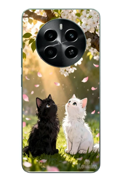 Le Balvo Realme 12 4G Uyumlu İlkbahar Kedileri Baskılı Silikon Kılıf ürün görseli 1