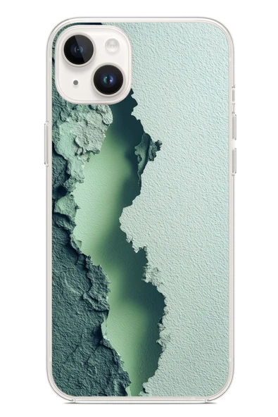 Le Balvo İphone 14 Plus Uyumlu Koyu Yeşil İzler Baskılı Silikon Kılıf ürün görseli 1