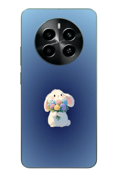 Le Balvo Realme 12 4G Uyumlu Çiçekli Tavşan Baskılı Silikon Kılıf ürün görseli 1