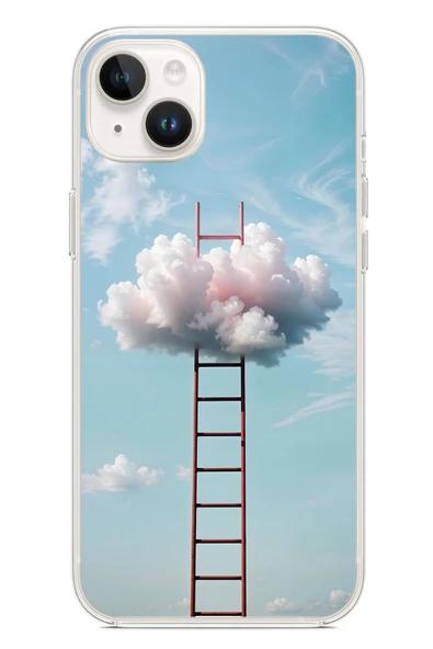 Le Balvo İphone 14 Plus Uyumlu Buluta Çıkan Merdiven Baskılı Silikon Kılıf ürün görseli 1