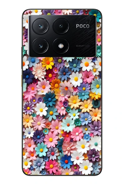 Le Balvo Poco X6 Pro Uyumlu Pastel Çiçekler Baskılı Silikon Kılıf ürün görseli 1