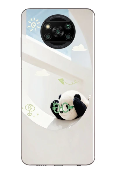 Le Balvo Poco X3 Uyumlu Gözlüklü Panda Baskılı Silikon Kılıf ürün görseli 1