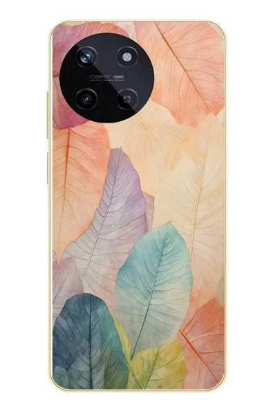Le Balvo Realme 11 4G Uyumlu Hafif Yapraklar Baskılı Silikon Kılıf ürün görseli 1