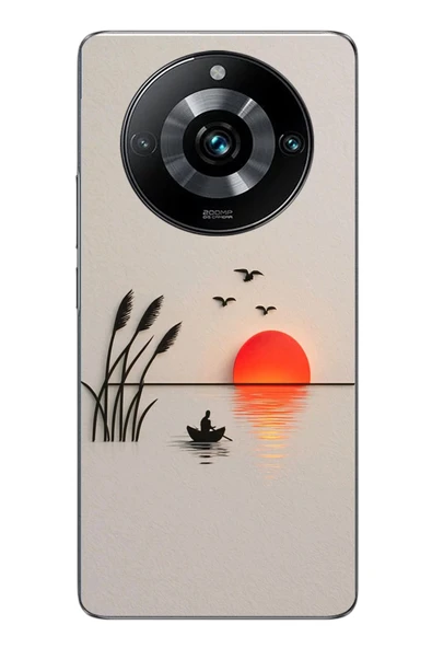 Le Balvo Realme 11 Pro Uyumlu Gün Batımı Çizim Baskılı Silikon Kılıf ürün görseli 1