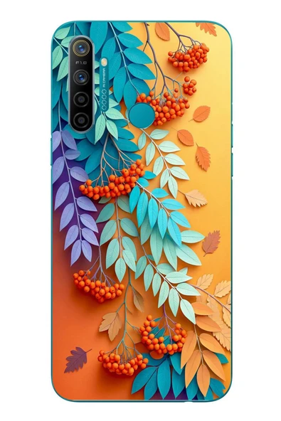 Le Balvo Realme 5i Uyumlu Pastoral Çicekler Baskılı Silikon Kılıf ürün görseli 1