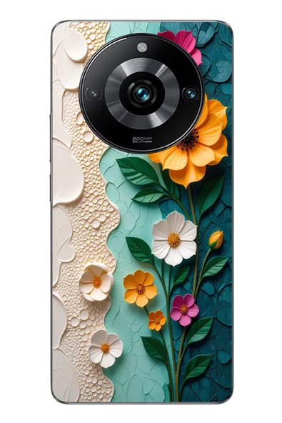 Le Balvo Realme 11 Pro Uyumlu Güzel Modern Çiçekler Baskılı Silikon Kılıf ürün görseli 1