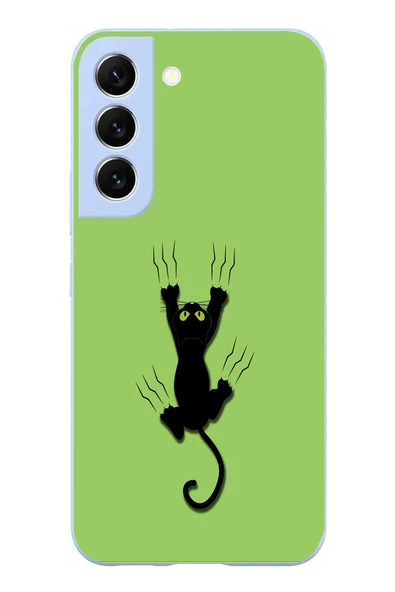 Le Balvo Samsung Galaxy S22 Uyumlu Tutunan Kedi Baskılı Silikon Kılıf ürün görseli 1