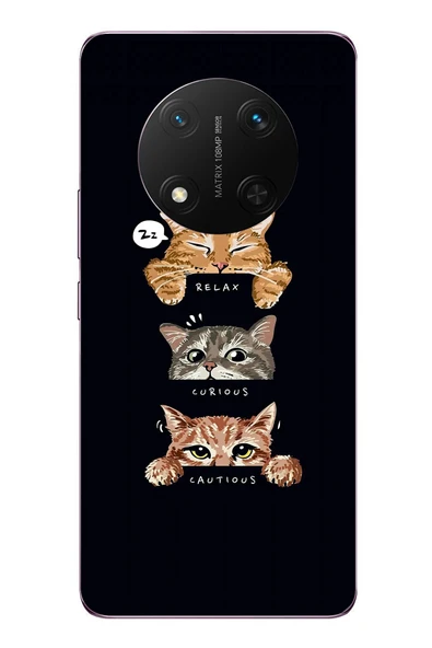Le Balvo Honor Magic 7 Lite Uyumlu Kedi Halleri Baskılı Silikon Kılıf ürün görseli 1