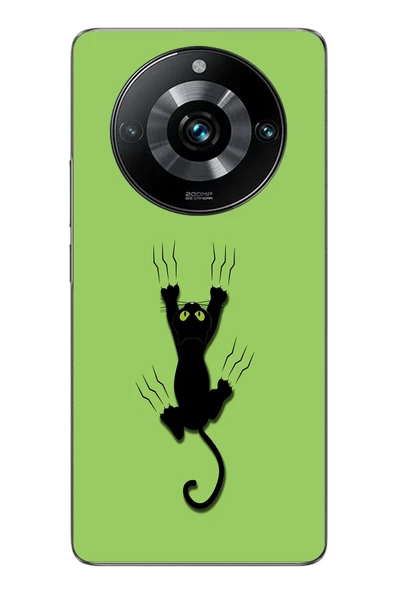 Le Balvo Realme 11 Pro Uyumlu Tutunan Kedi Baskılı Silikon Kılıf ürün görseli 1