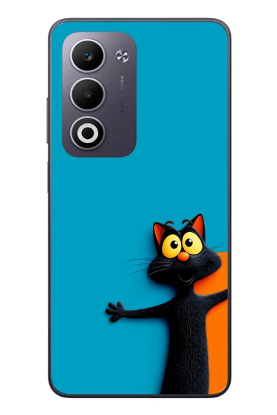 Le Balvo Oppo A5 4G Uyumlu Kedi Uyarısı Baskılı Silikon Kılıf ürün görseli 1