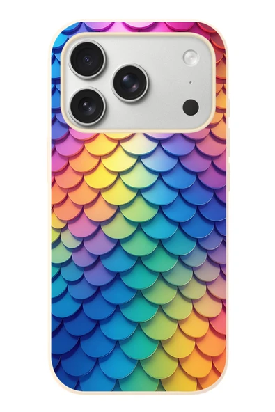 Le Balvo İphone 17 Pro Uyumlu Gökkuşağı Renkleri Baskılı Silikon Kılıf ürün görseli 1