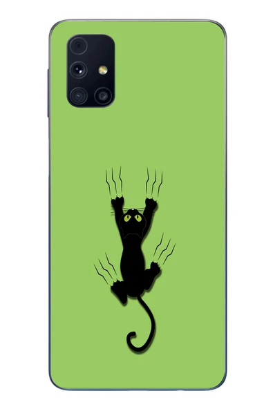 Le Balvo Samsung Galaxy M31s Uyumlu Tutunan Kedi Baskılı Silikon Kılıf ürün görseli 1