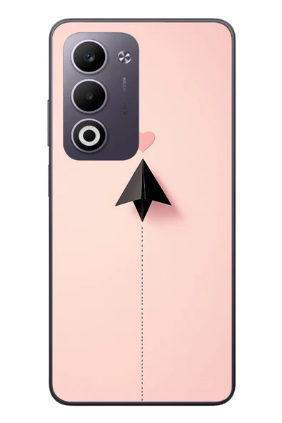 Le Balvo Oppo A5 4G Uyumlu Kalp Siyah Uçak Baskılı Silikon Kılıf ürün görseli 1
