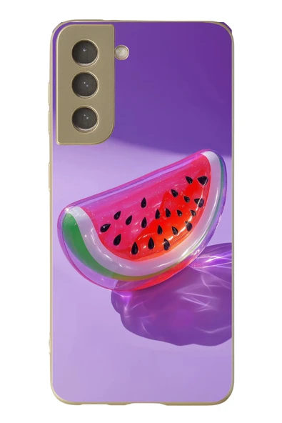 Le Balvo Samsung Galaxy S21 FE Uyumlu Karpuz Jelibon Baskılı Silikon Kılıf ürün görseli 1
